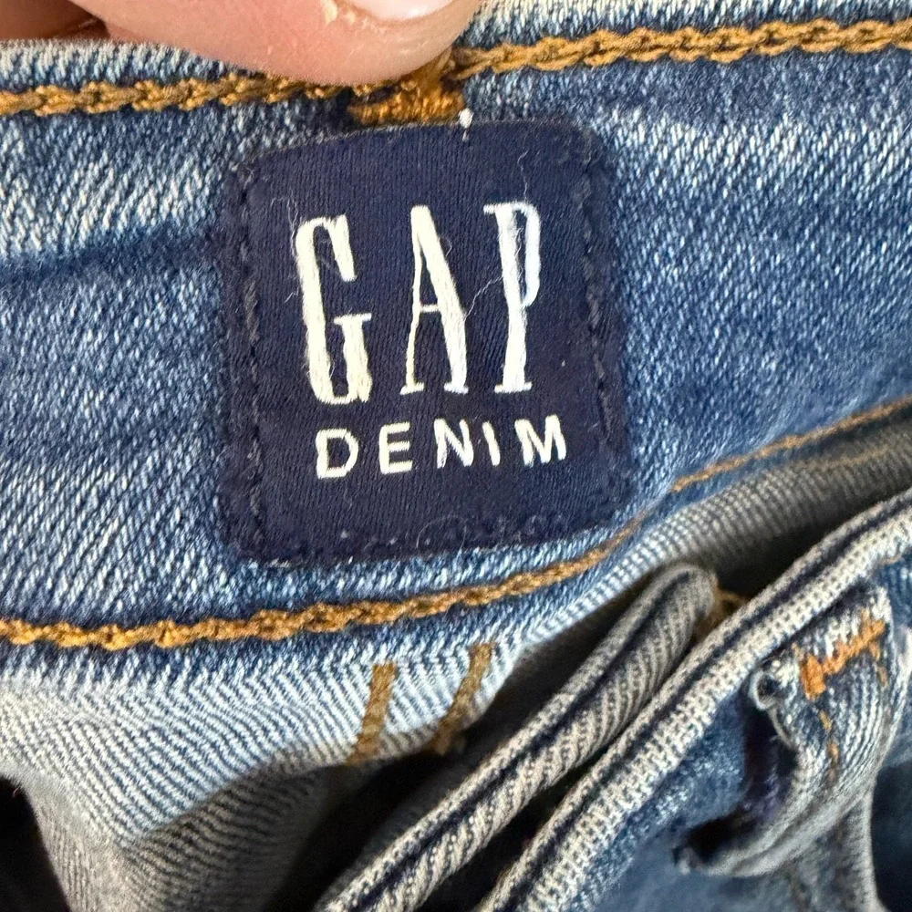 Gap Skinny Jeans Womens 27 (28x27) Blue Denim Mid-Rise Stretch Distressed Casual